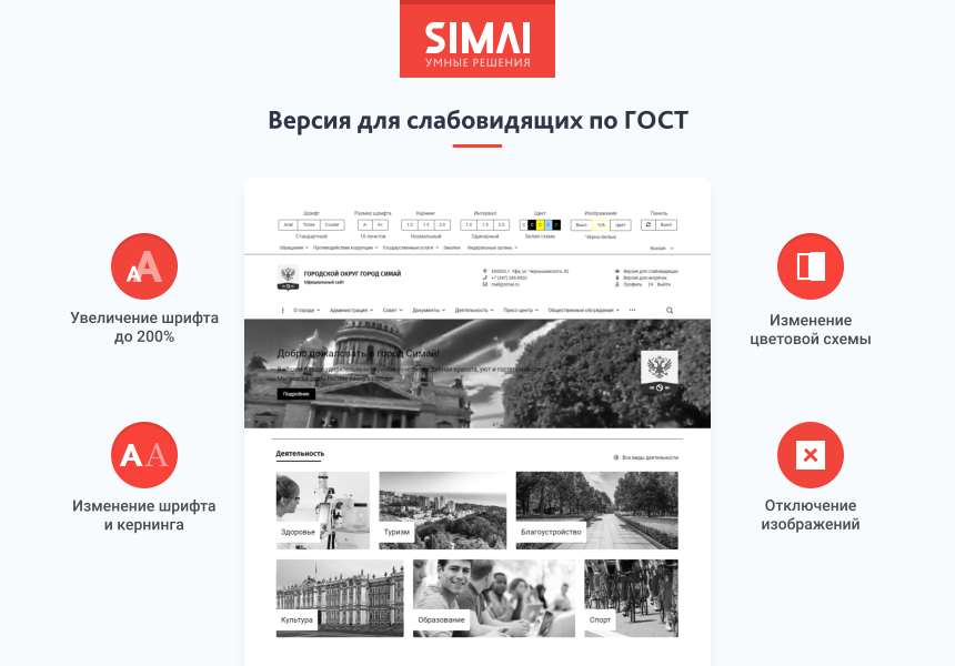 Готовое решение от SIMAI-SF4 «Сайт муниципального образования – города, поселения»